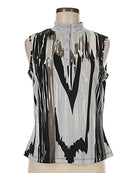 Jamie Sadock Black & Gray Sleeveless Snap Golf Top Size M MSP$95-1