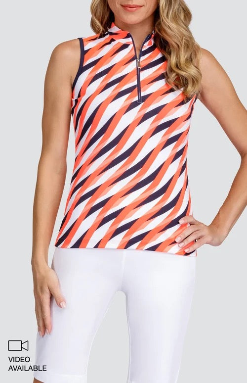 New Tail Activewear Adriana Laced Wave Sleeveless Golf Top Size XS MSP$93