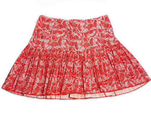 GGBlue Women's Red & White Print Pleated Golf Skort Size L