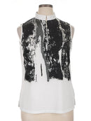 New Jamie Sadock Women's White & Black Sleeveless Golf Top Size XL MSP$90-1