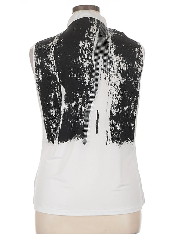 New Jamie Sadock Women's White & Black Sleeveless Golf Top Size XL MSP$90