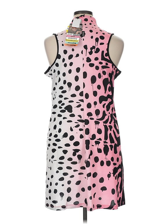 New Jamie Sadock Pink & Black Animal Print Sleeveless Golf Dress Size XL MSP$120