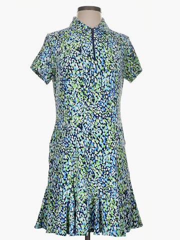 Ibkul Naomi Print Short Sleeve Golf Dress Size S MSP$120