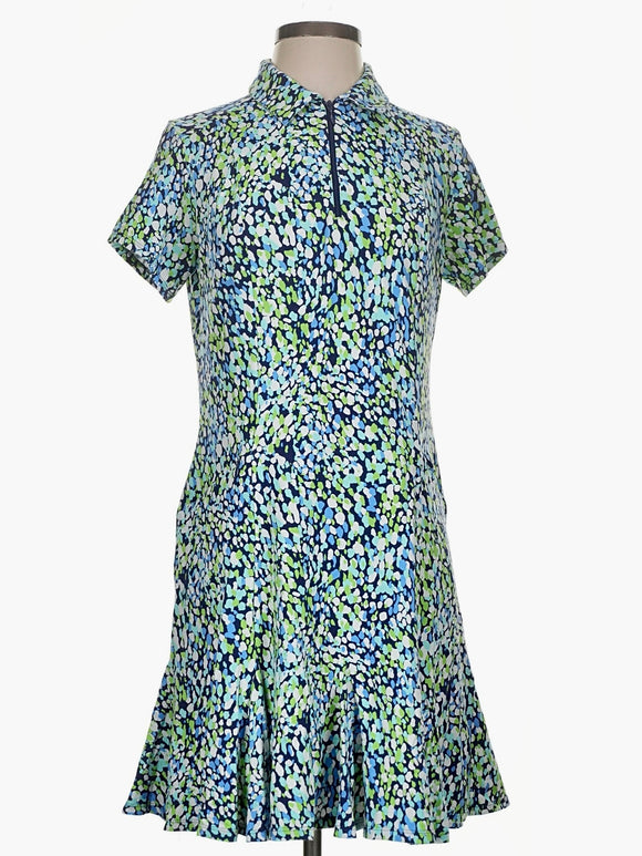 Ibkul Naomi Print Short Sleeve Golf Dress Size S MSP$120