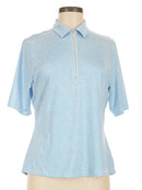 GGBlue White & Blue Polka Dot Half Sleeve Golf Polo Size M-1