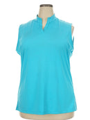 Tail White Label Turquoise Split Neck Sleeveless Golf Top Size 2X-1