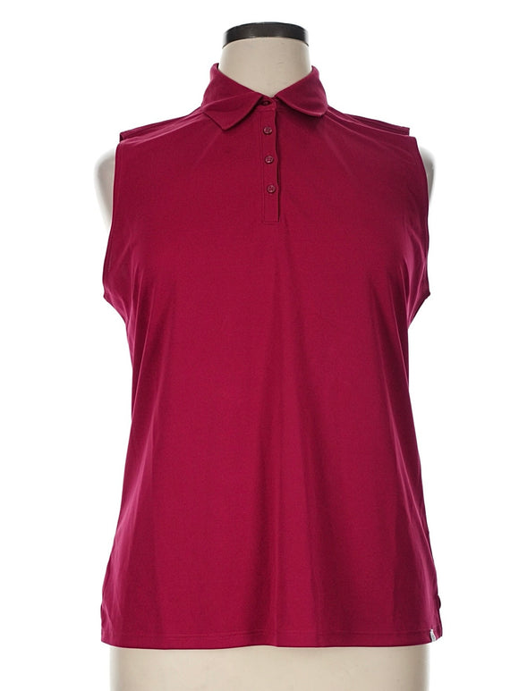 New Lady Hagen Pique Sleeveless Golf Polo - Rich Magnolia Size XL