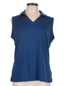 New Lady Hagen Blue V-neck Sleeveless Golf Polo Size L-1