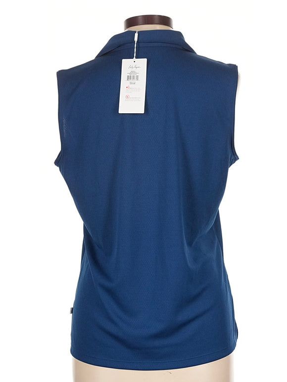 New Lady Hagen Blue V-neck Sleeveless Golf Polo Size L