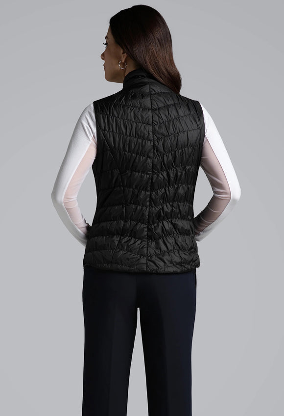 New Women's Ibkul Black Quilted Vest Size XL MSP$130