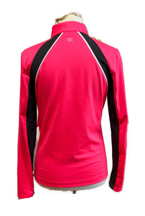 Tail White Label Pink & Black Long Sleeve Golf Pullover Size S
