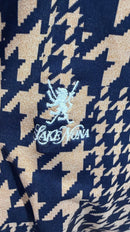Peter Millar Women's Navy & Tan Houndstooth Crew Pullover Size S MSP$135-3