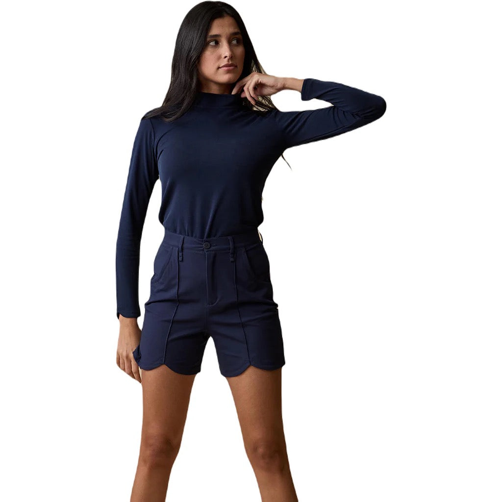 Buy navy New A.Putnam Women&#39;s Long Sleeve Keyhole Top MSP$145