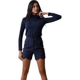 Buy navy New A.Putnam Women&#39;s Long Sleeve Keyhole Top MSP$145