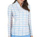 New Ibkul Long Sleeve Zip Mock Neck Cordova White/Peri Size XXL MSP $100-3