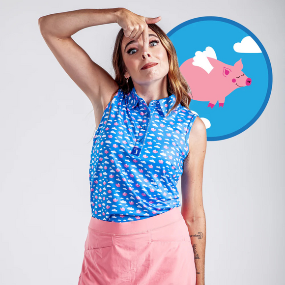 New Bogey Bros Golf Co Sleeveless Polo - Pigs Fly