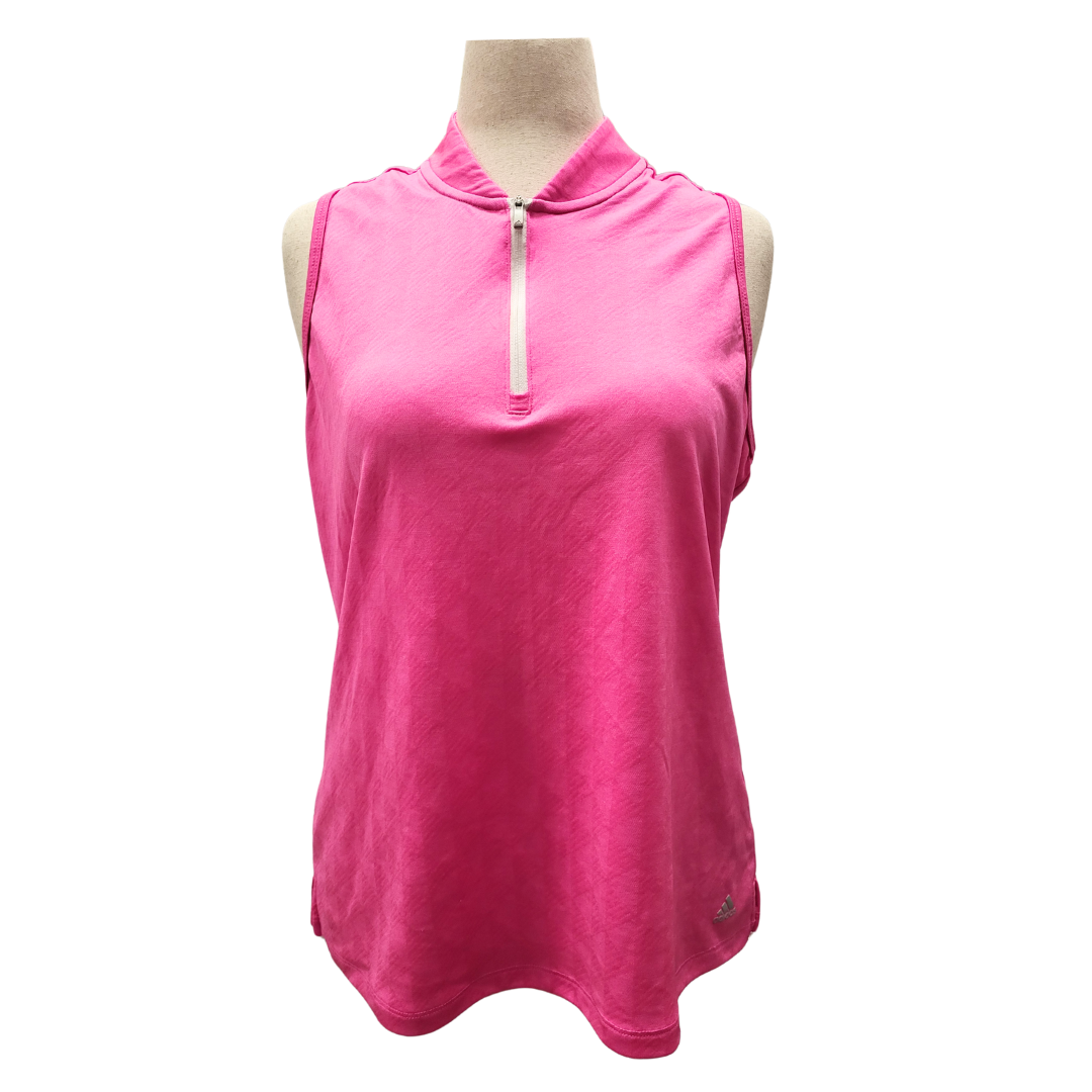 Adidas Golf Hot Pink 1/4 Zip Sleeveless Women's Top Size XL