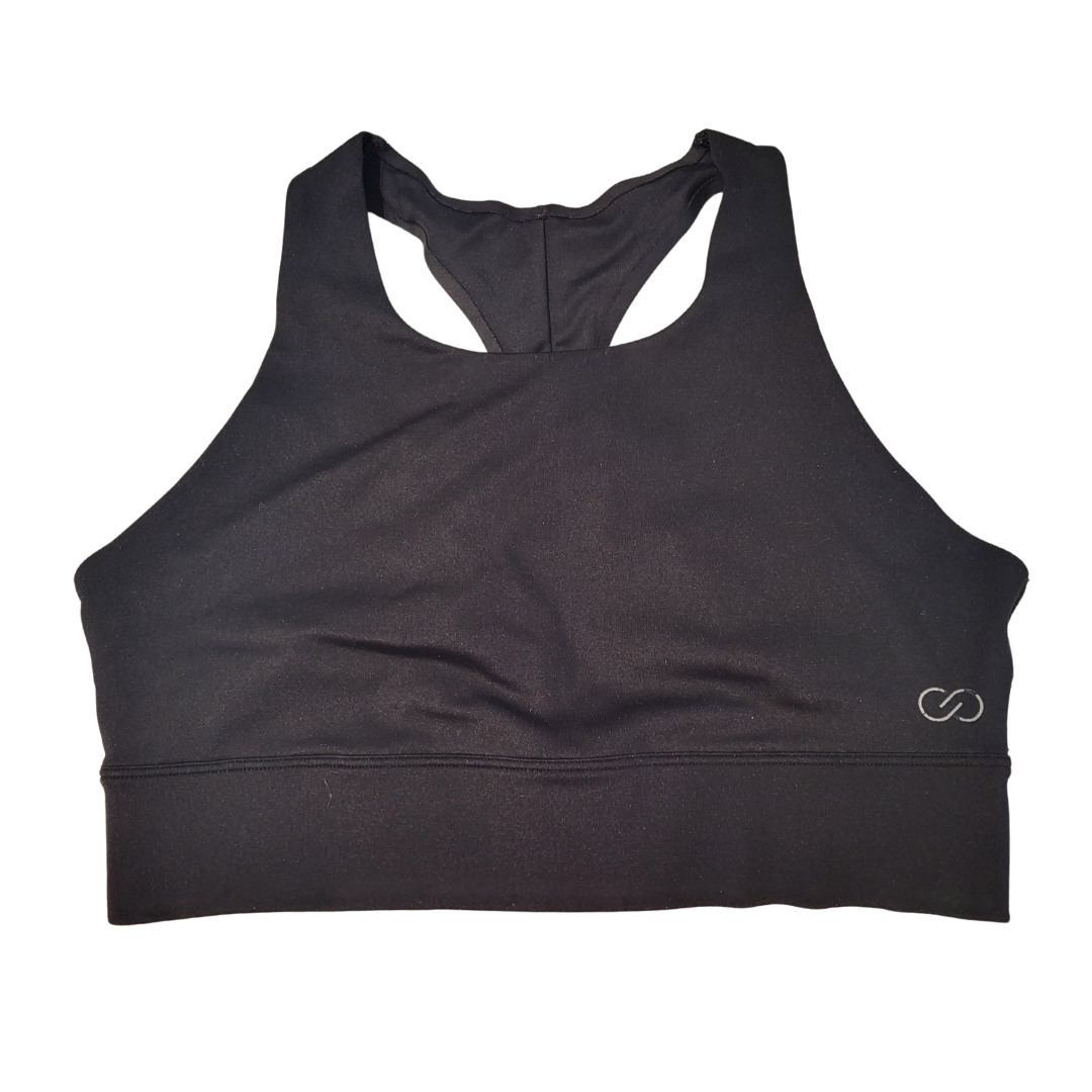 Calia Black Mesh Racerback Sports Bra Size M