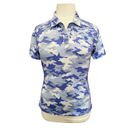 Taylor Jordan Periwinkle & Blue Cameo Print Women's Golf Polo Size XL MSP$82-3