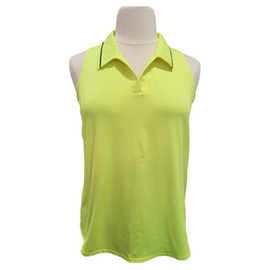 Buy yellow Jofit Neon Solid Sleeveless Women&#39;s Golf Polo Size XXL