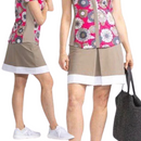 Kinona Kick Pleat Skort in Tan & White Size XL MSP$119-2
