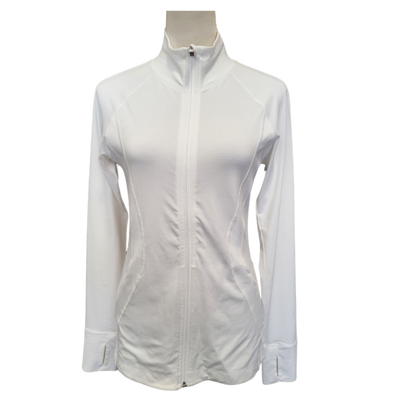 Athleta White Full Zip Women's Running Jacket Size S Tall MSP$129