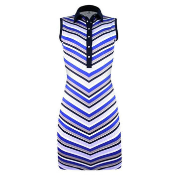 New Daily Sports V-striped Nelly Golf Dress Size L MSP$130