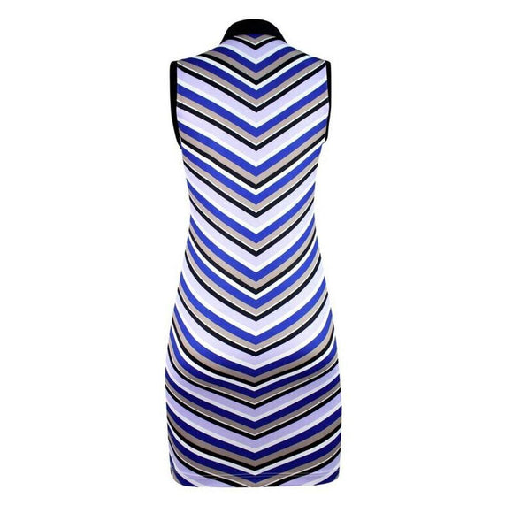 New Daily Sports V-striped Nelly Golf Dress Size L MSP$130