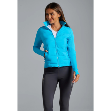 Buy blue New Ibkul Solid Puff Jacket MSP $142